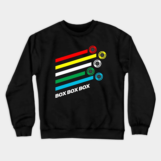 Box Box Box F1 Tyre Compound Options Crewneck Sweatshirt by DavidSpeedDesign